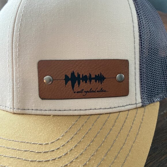 A Well-Regulated Militia Soundwave Beige/Gray/Amber Snapback Trucker Hat - Picture 3 of 4